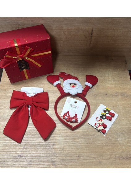 Yılbaşı Noel Kutulu Kız Çocuk Hediye Toka Seti
