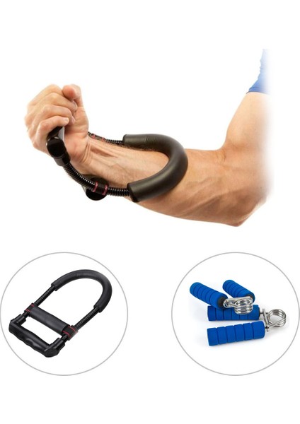El Bileği Kol Güçlendirme Aleti + El Yayı - 2'li Set