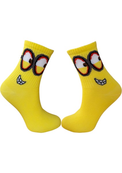 Minion Rush Karakter Desenli Pamuklu Kolej Çorap