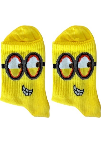 Minion Rush Karakter Desenli Pamuklu Kolej Çorap fiyatları