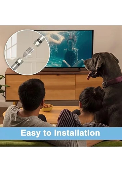 10 Adet Tv Anten Kablo Konnektörü F/f Dişi Rg6 Koaksiyel Kablo Ara Uzatıcı Birleştirici F Konnektörü