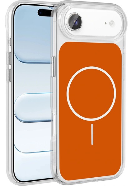 Apple iPhone 17 Air Kılıf M-Safe Şarj Özellikli Metal Buton Tasarımlı Redclick Ikonik Sert Silikon Kapak