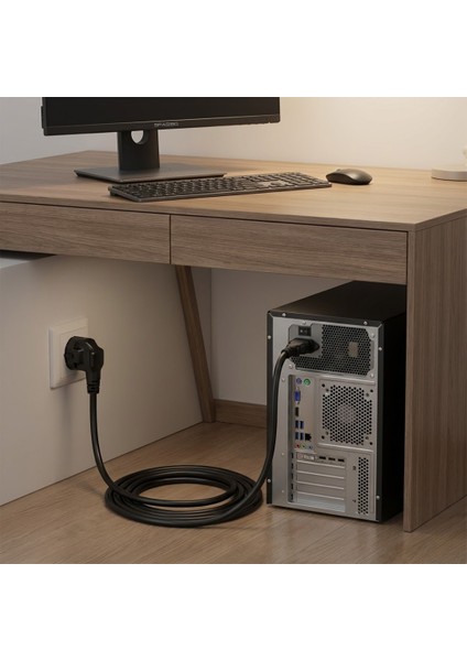 Power Kablosu 1.5 Metre Siyah - 220-500W Destekli Masaüstü Bilgisayar, Monitör ve Yazıcı Uyumlu Pc Güç Kablosu fiyatları