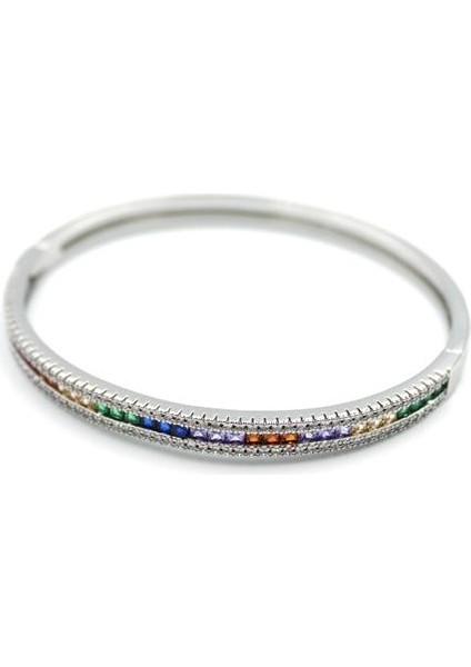 Zirkon Taşlı Bilezik - Gümüş