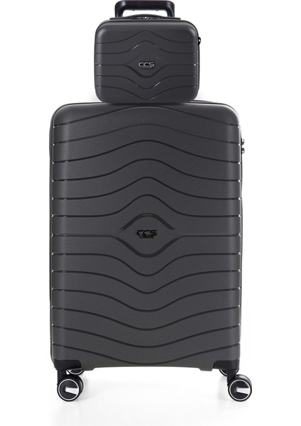 Ultra Hafif Polipropilen Körüklü Ekstra Hacim Orta+Makyaj 2 Li Valiz Seti