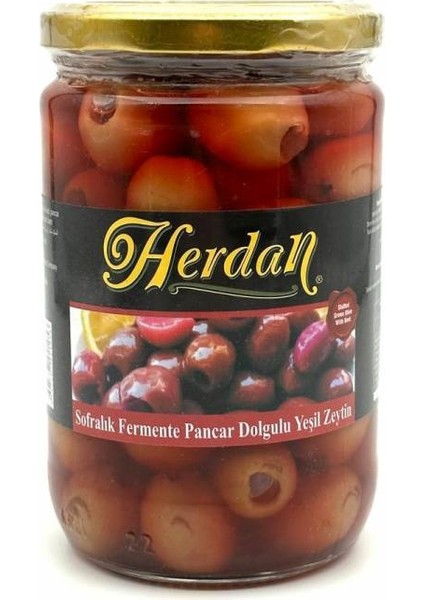 720CC Cam Kavanoz Pancarlı Yeşil Zeytin (NET:400GR)