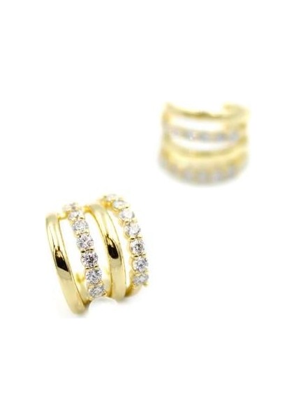 Taşlı Küpe - Altın