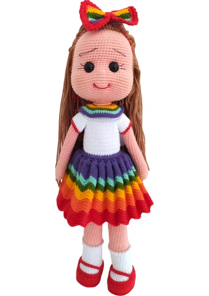 El Yapımı Gökkuşağı Elbiseli Denizci Yasmin Bebek