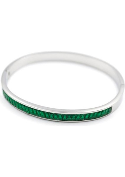Baget Taşlı Bilezik - Yeşil