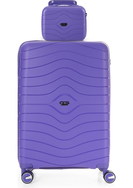 Ultra Hafif Polipropilen Körüklü Ekstra Hacim Orta+Makyaj 2 Li Valiz Seti