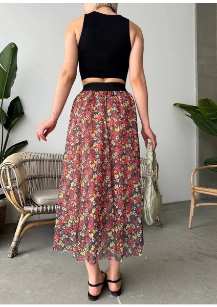 Baskılı Astarlı Uzun Etek fiyatları