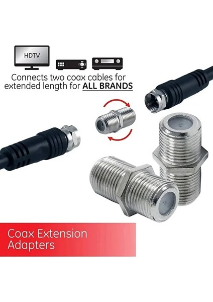 80 Adet Tv Anten Kablo Konnektörü F/f Dişi Rg6 Koaksiyel Kablo Ara Uzatıcı Birleştirici F Konnektörü