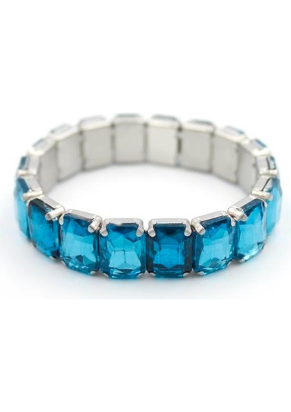 Lastikli Taşlı Bilezik - Mavi fiyatları