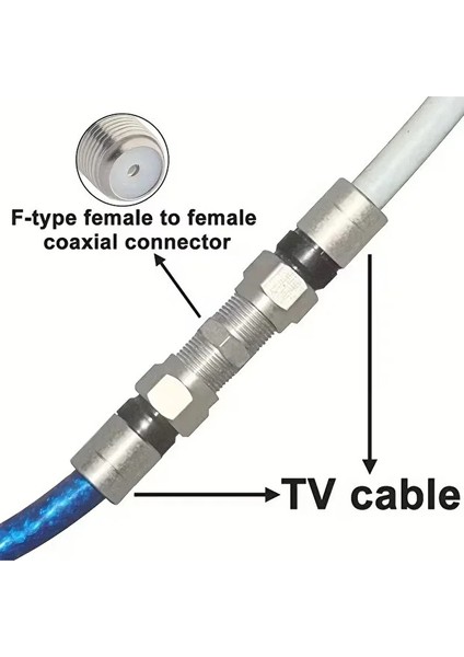 50 Adet Tv Anten Kablo Konnektörü F/f Dişi Rg6 Koaksiyel Kablo Ara Uzatıcı Birleştirici F Konnektörü modelleri
