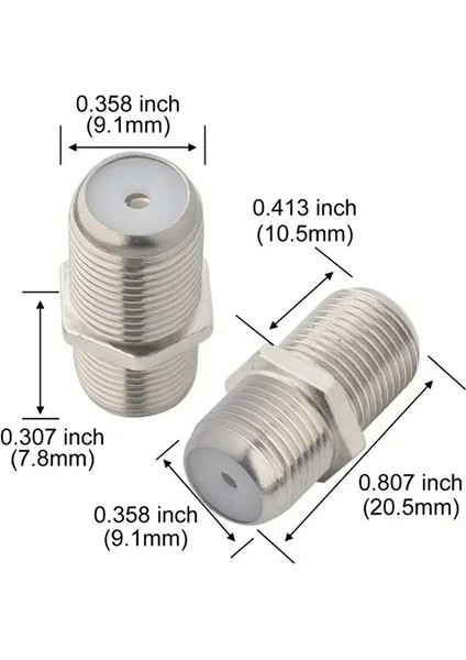 50 Adet Tv Anten Kablo Konnektörü F/f Dişi Rg6 Koaksiyel Kablo Ara Uzatıcı Birleştirici F Konnektörü