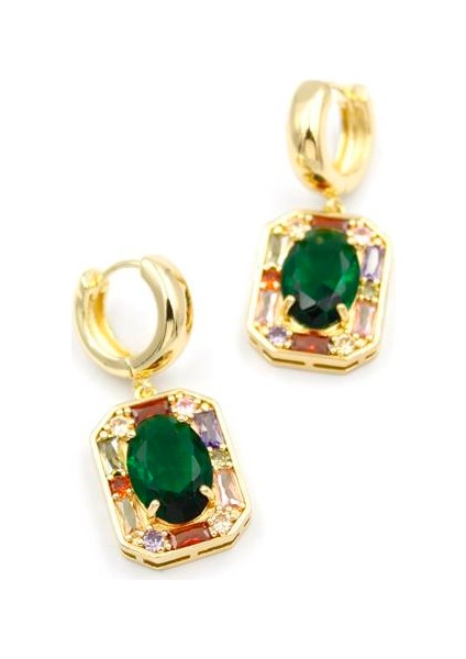 Taşlı Küpe - Yeşil fiyatları