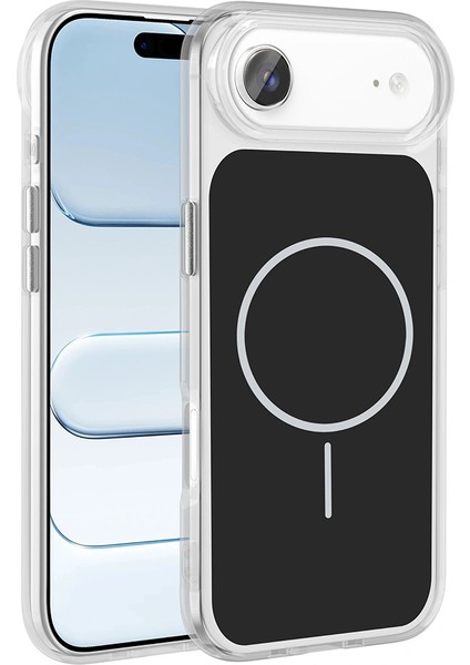 Apple iPhone 17 Air Kılıf M-Safe Şarj Özellikli Metal Buton Tasarımlı Redclick Ikonik Sert Silikon Kapak