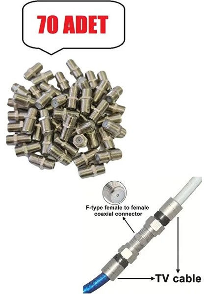 70 Adet Tv Anten Kablo Konnektörü F/f Dişi Rg6 Koaksiyel Kablo Ara Uzatıcı Birleştirici F Konnektörü fiyatları