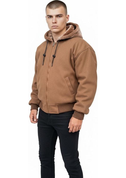 Oversize Erkek Çift Taraflı Kürklü Mont – Kapüşonlu, Kışlık ve Sıcak Tutucu indirimleri