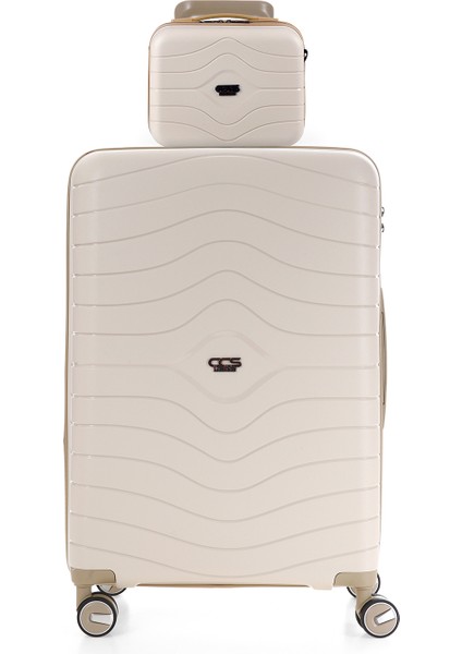 Ultra Hafif Polipropilen Ekstra Hacim Kabin+Makyaj 2 Li Valiz Seti