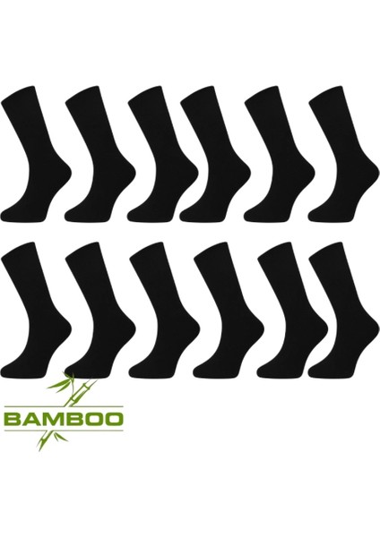12’li Bambu Çorap Seti – Siyah | Denizci, Jandarma, Havacı & Sivil Kullanım