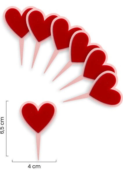 6 Adet I Love You Temalı Cupcake Süsü (Seni Seviyorum) - Kaliteli Malzeme fiyatları