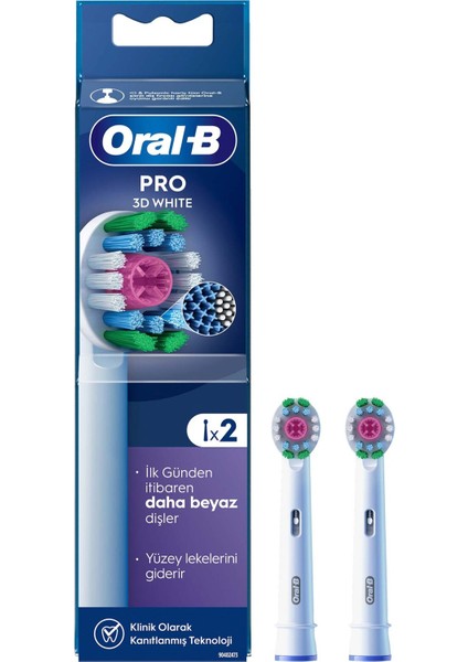 Oral B Şarjlı Yedek Başlık 3 Boyutlu Beyazlık Luxe Diş Fırçası 2'li