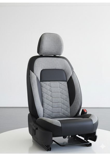 Venüs Serisi Gri Siyah Her Araca Uyumlu Universal Oto Koltuk Kılıfı