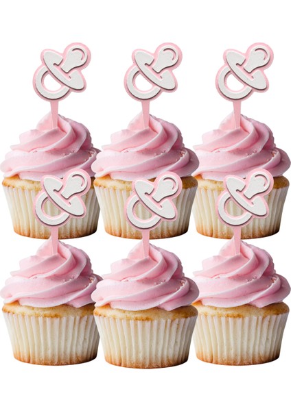 6 Adet Pembe Kız Bebek Cupcake Süsü (Baby Girl Babyshower) - Kaliteli Malzeme modelleri