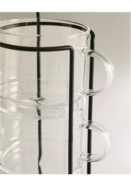 Standlı Borosilikat 4'lü Fincan Seti fırsatları