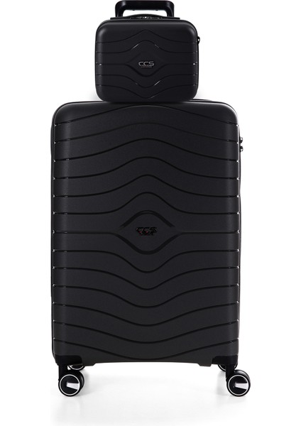 Ultra Hafif Polipropilen Körüklü Ekstra Hacim Orta+Makyaj 2 Li Valiz Seti