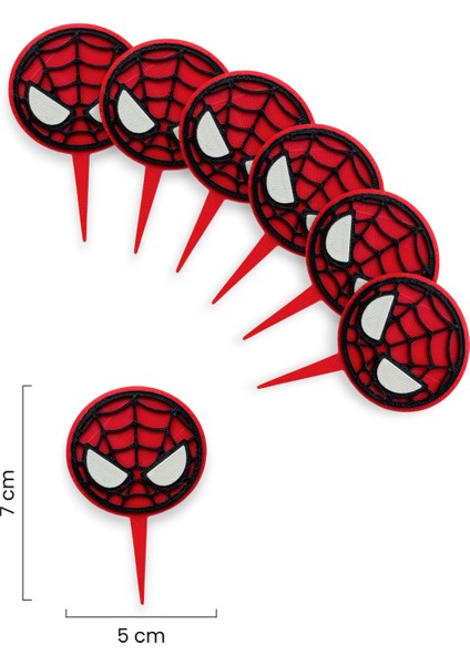 6 Adet Örümcek Adam Temalı Cupcake Süsü (Doğum Günü) - Kaliteli Malzeme fiyatları