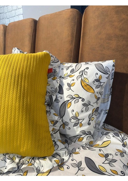 Çift Kişilik Fırfırlı Pike Takımı Kiraz Çiçeği Desenli 6 Parça Pike Seti | Sarı | fiyatları