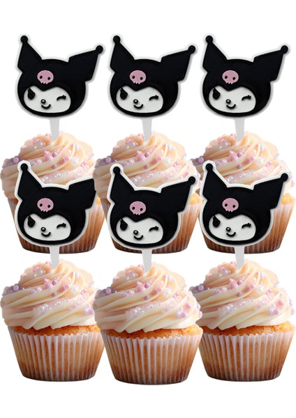 6 Adet Kuromi Temalı Cupcake Süsü (Doğum Günü) - Kaliteli Malzeme modelleri