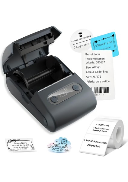 Siyah Kablosuz Portatif Etiket Yazıcısı fiyatları