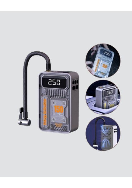 Lzrdwzrd Taşınabilir Kablosuz Hava Pompası – 150 Psi Güçlü Basınç ve 6000MAH Şarjlı fırsatları