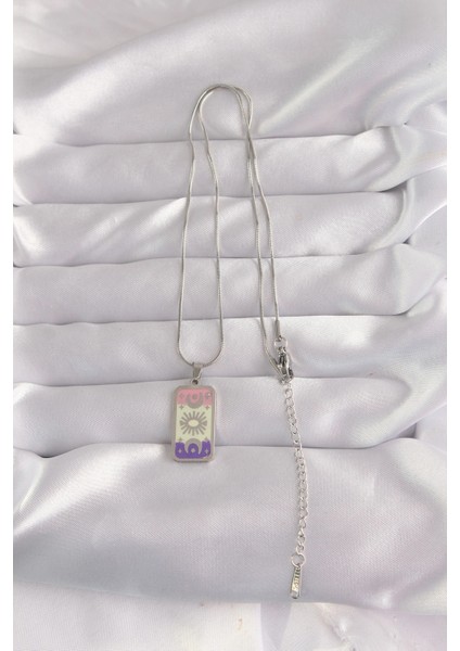 316L Çelik Gümüş Renk Karışık Mineli Ay Figür Tarot Kolye fiyatları