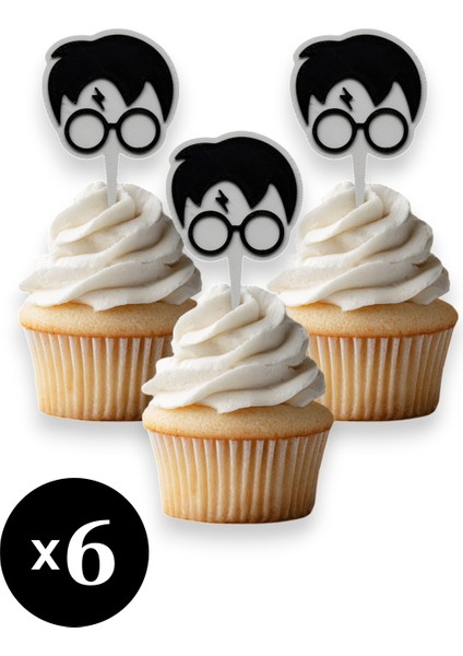 6 Adet Harry Potter Cupcake Süsü (Doğum Günü) - Kaliteli Malzeme