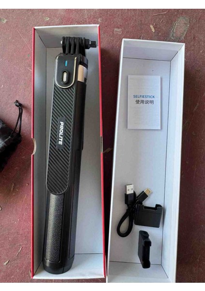 Orjinal Youtube Sunum Haber , Eğitim Toplantı Konferans Için Çift LED Işıklı Çok Yönlü Gimball Monopod Tripod Selfi