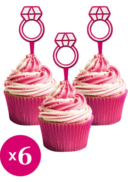 6 Adet Bride To Be Cupcake Süsü (Bachelorette Bekarlığa Veda Partisi) - Kaliteli Malzeme