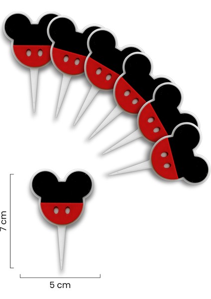 6 Adet Mickey Mouse Temalı Cupcake Süsü (Doğum Günü) - Kaliteli Malzeme fiyatları
