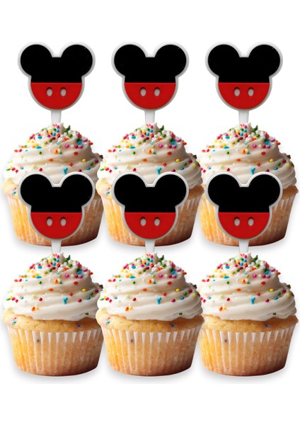 6 Adet Mickey Mouse Temalı Cupcake Süsü (Doğum Günü) - Kaliteli Malzeme modelleri