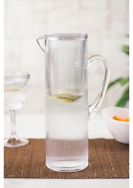 Akilik Barok 1,5 Lt Şeffaf Sürahi (Buzdolabı Kapak Rafına Sığar)