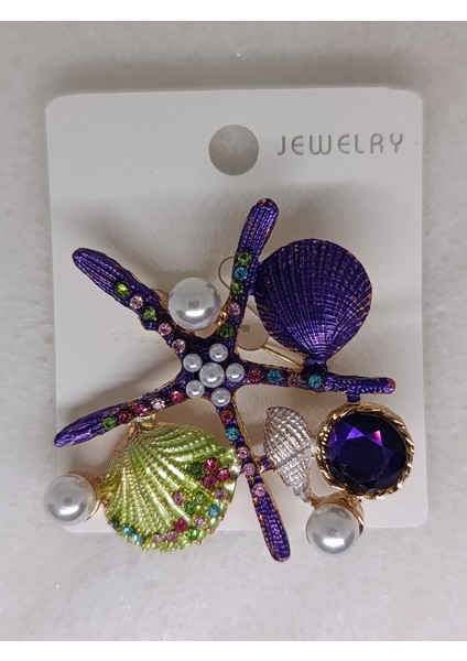 Çelik Anka Kuşu Deniz Yıldızı Kedi Li Tasarım Kadın Broş