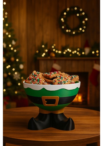 3D Baskı Yılbaşı Sunum Seti – Elf ve Noel Baba Ayaklı Kurabiye Kaseleri (2’li) fırsatları