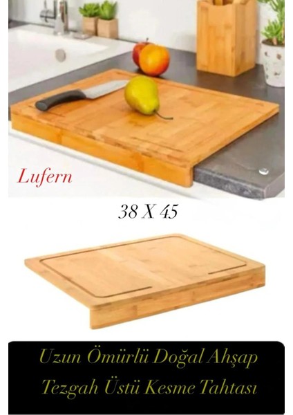 Uzun Ömürlü Ahşap Tezgah Üstü Kesme Tahtası Küçük Boy Et Sebze Meyve Ekmek Doğrama Kaymaz 38X45 fiyatları