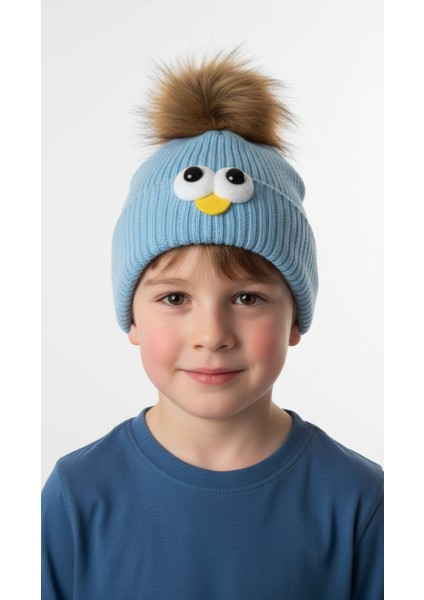 Göz Emoji Desenli Ponponlu Örgü Unisex Bere fiyatları