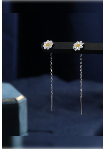 925 Gümüş Papatya Bileklik ve Küpe Seti , Zarif Papatya Set , Sevgiliye Hediye Seti ,yılbaşı Hediyesi