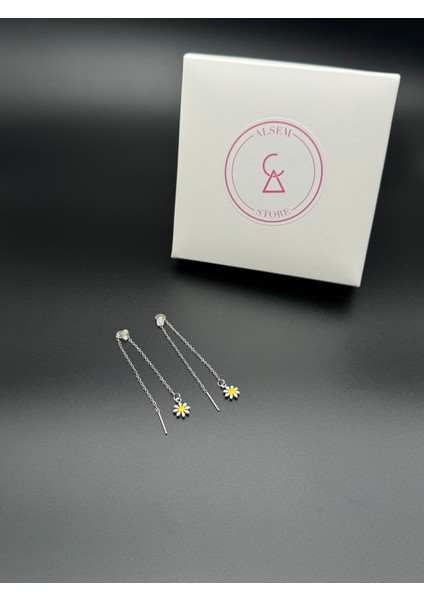 925 Gümüş Papatya Bileklik ve Küpe Seti , Zarif Papatya Set , Sevgiliye Hediye Seti ,yılbaşı Hediyesi