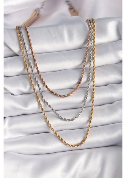 316L Çelik Mix Renk Burgu Zincir Model Kadın Kolye fiyatları